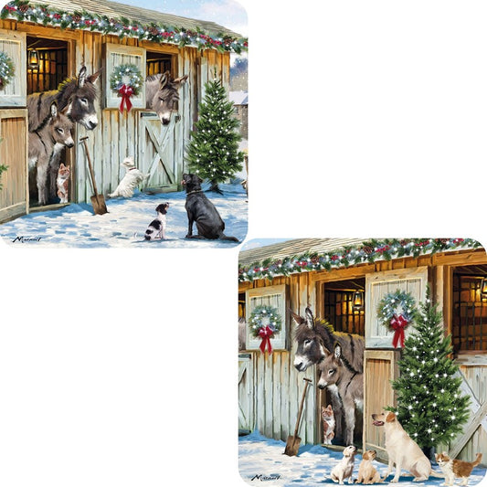 Luxury Christmas Cards - Christmas Stable Friends - Pkg 10