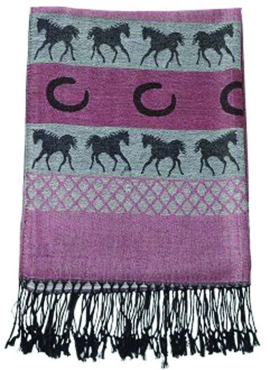 Equestrian Pashmina - Pink/Black