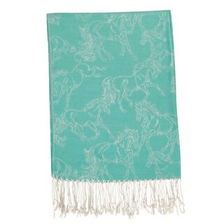 Horse Print - Pashmina - Turquoise