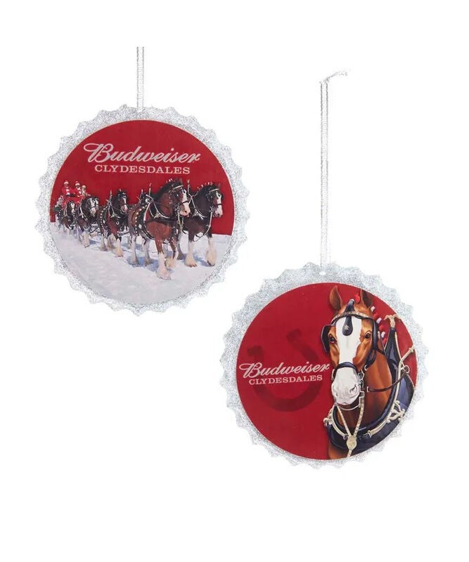 Budweiser® Bottle Cap Ornaments 4.1" - Set of 2