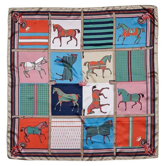 Silky Scarf Horse in Blankets 36" x 36" Multi Colour