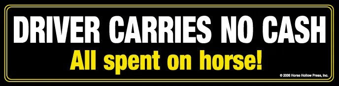 HHP Bumpersticker: Driver Carries No Cash