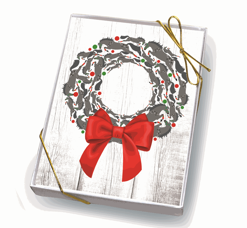 HHP - Boxed XMAS Cards - Grey Jumper Wreath