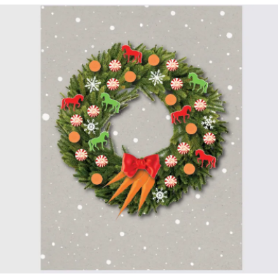 HHP Boxed XMAS Cards - Wreath w/Peppermints/Carrots