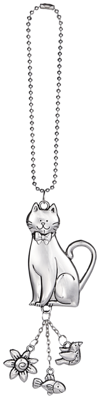 Car Charm - Cat - Silver