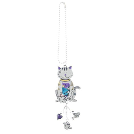 Car Charm - Colourful Blue/Purple Cat