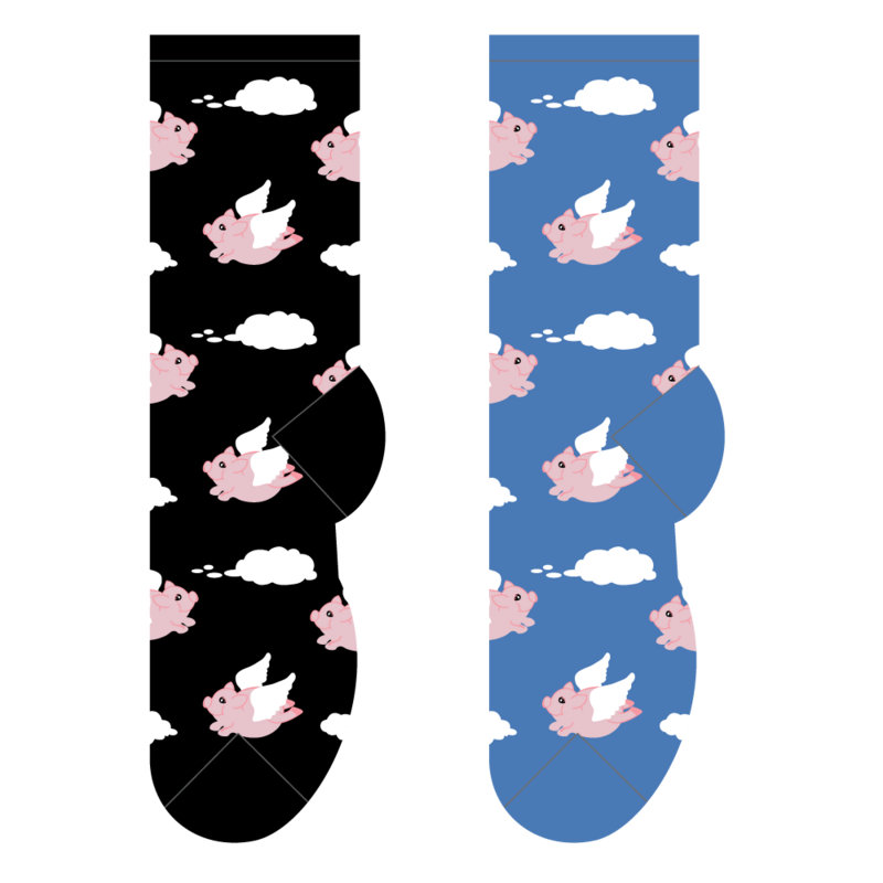 Foozys Crew Socks - Flying Pigs