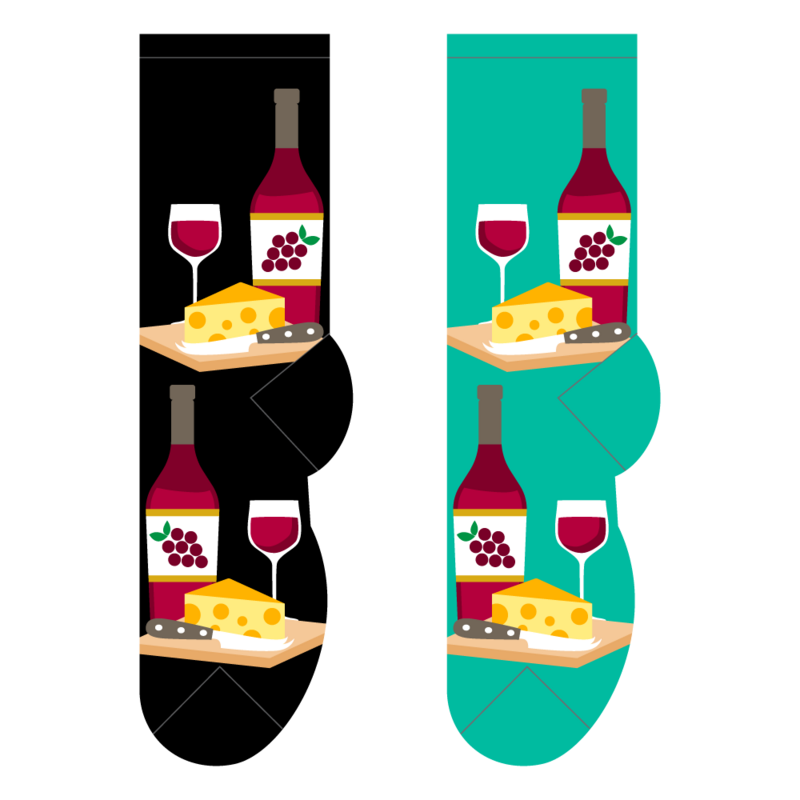 Foozys Crew Socks - Wine Time