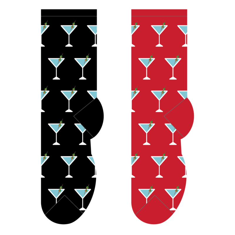 Foozys Crew Socks - Martinis