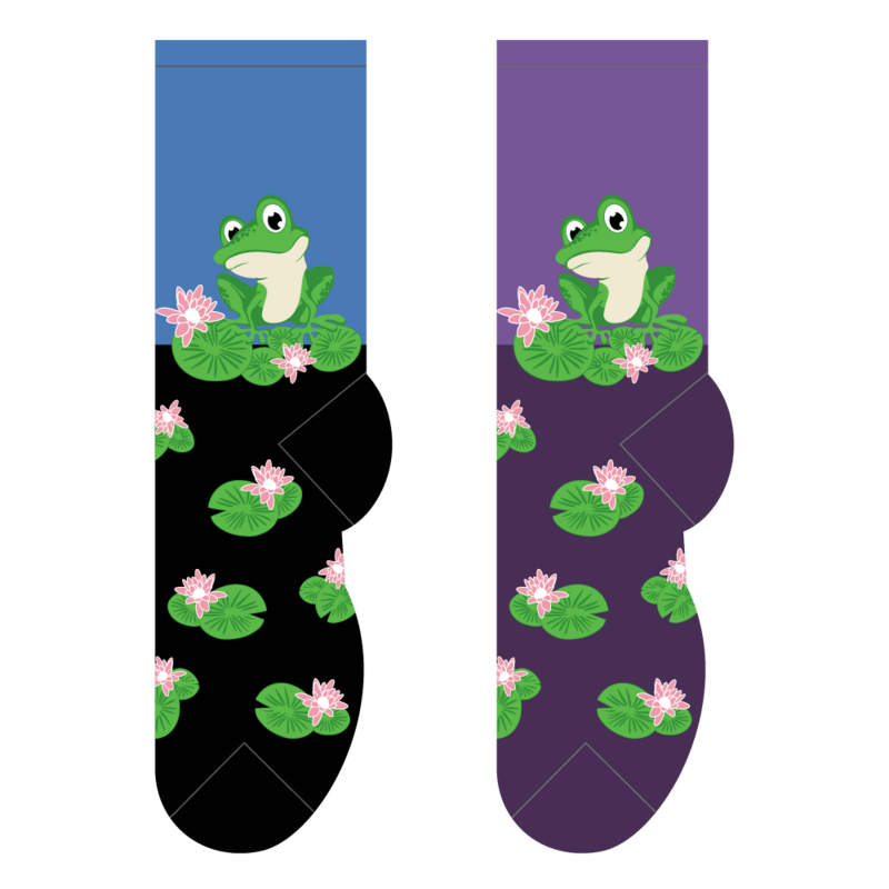 Foozys Crew Socks - Frog on Lily