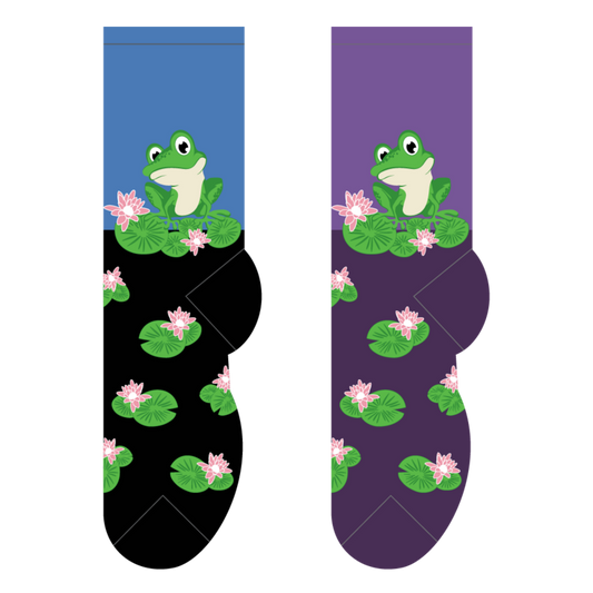 Foozys Crew Socks - Frog on Lily