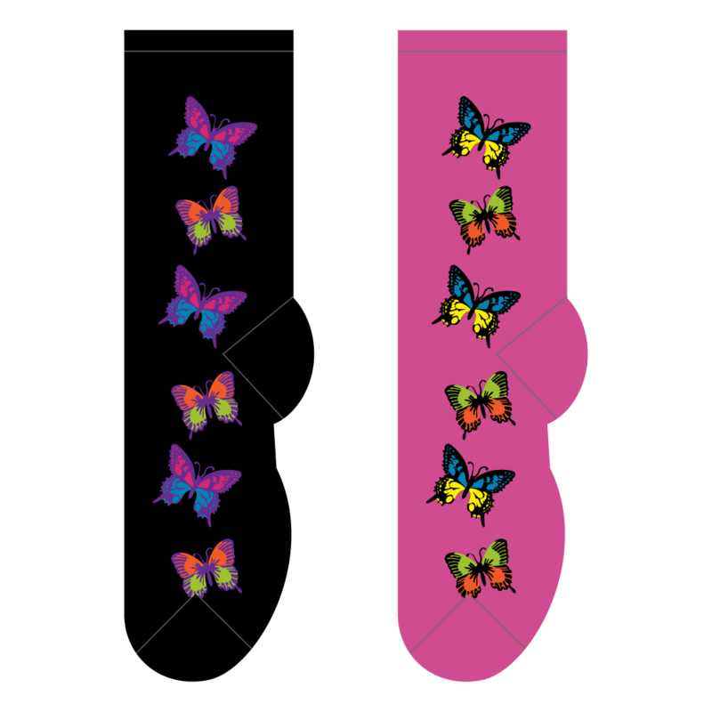 Foozys Crew Socks - Beautiful Butterflies