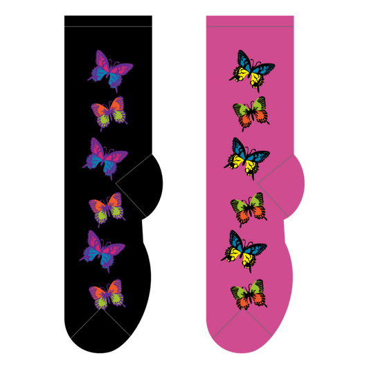 Foozys Crew Socks - Beautiful Butterflies