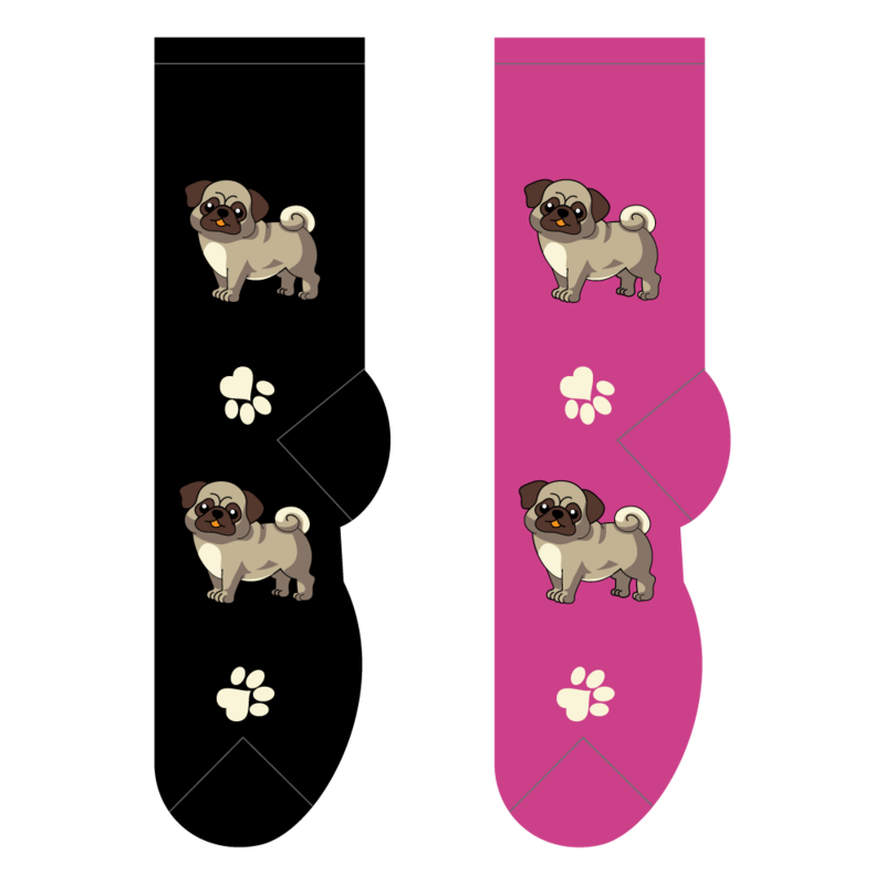 Foozys Crew Socks - Pugs & Pawprints