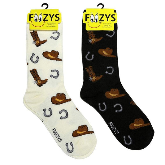 Foozys Crew Socks - Cowboy Hats, Boots & Horseshoes