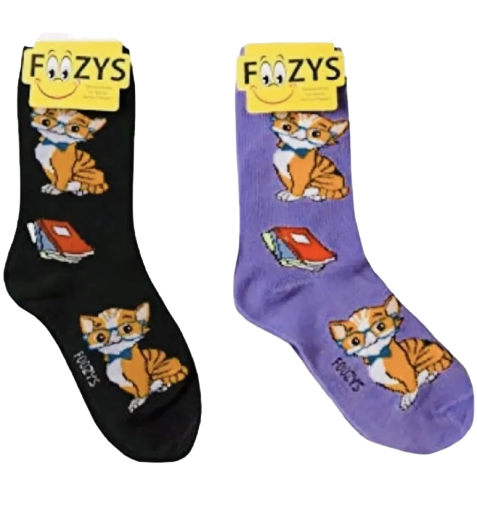 Foozys Crew Socks - Professor Cat