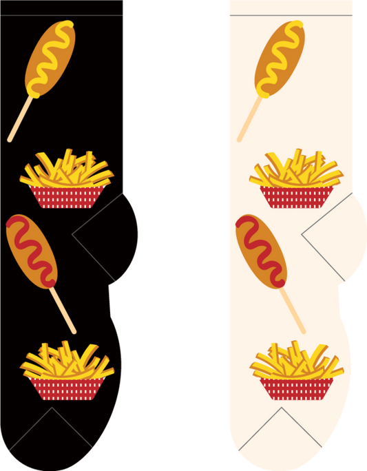 Foozys Crew Socks - Corn Dogs & Fries