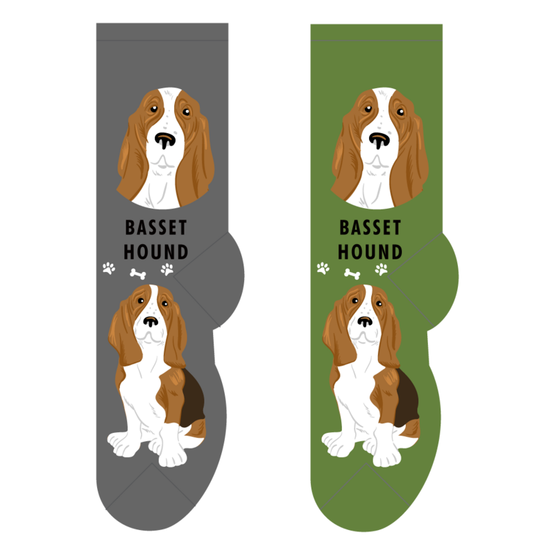 Foozys Crew Socks - Basset Hound