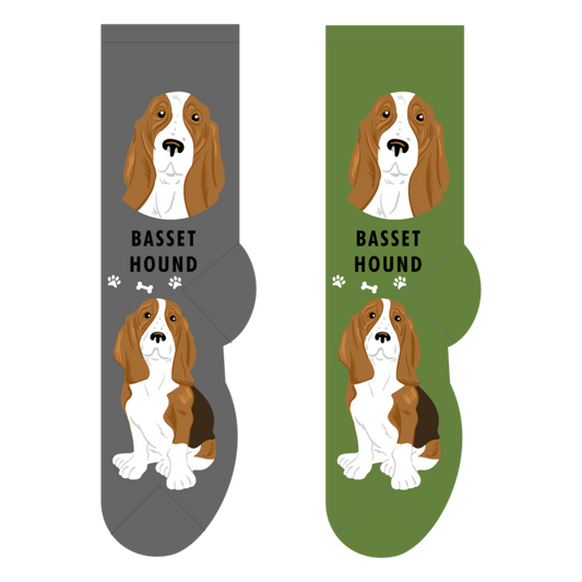 Foozys Crew Socks - Basset Hound