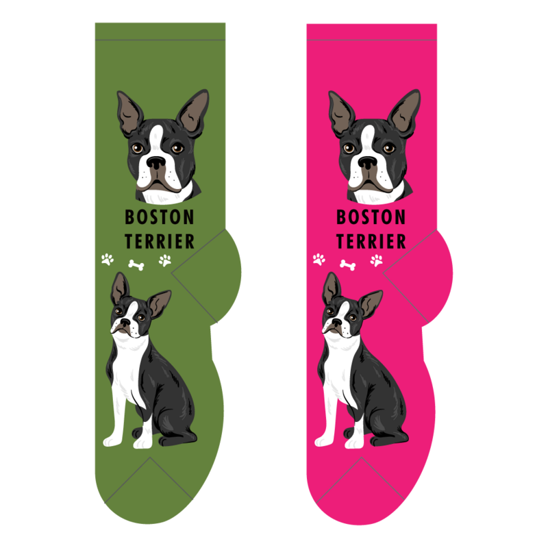 Foozys Crew Socks - Boston Terrier