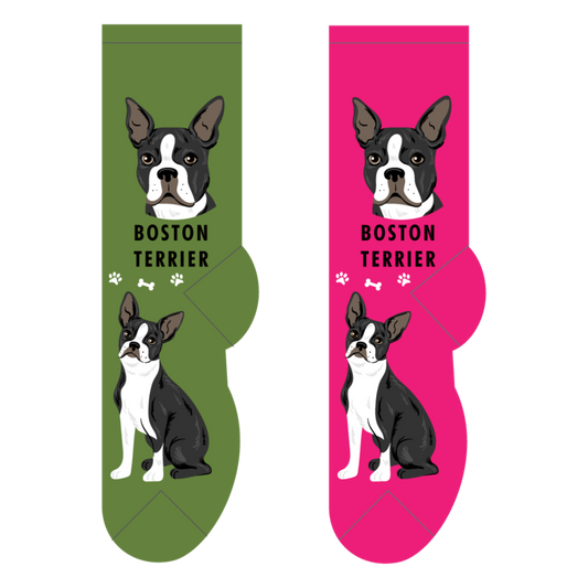 Foozys Crew Socks - Boston Terrier