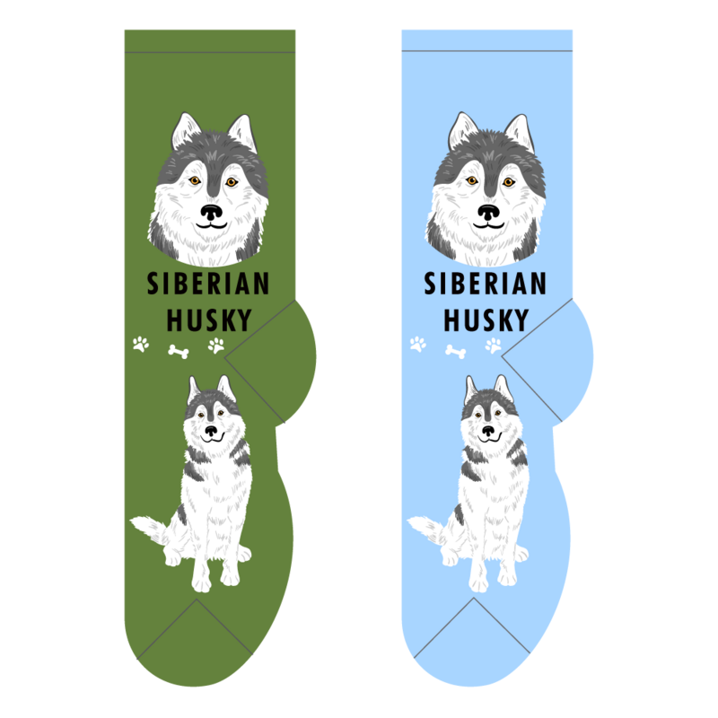 Foozys Crew Socks - Siberian Husky