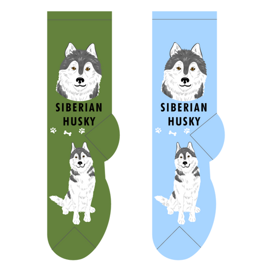 Foozys Crew Socks - Siberian Husky