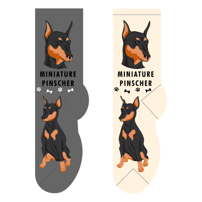 Foozys Crew Socks - Miniature Pinscher