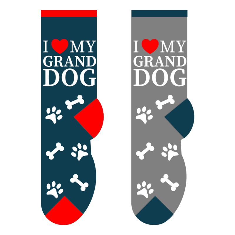 Foozys Crew Socks - I Love My Granddog