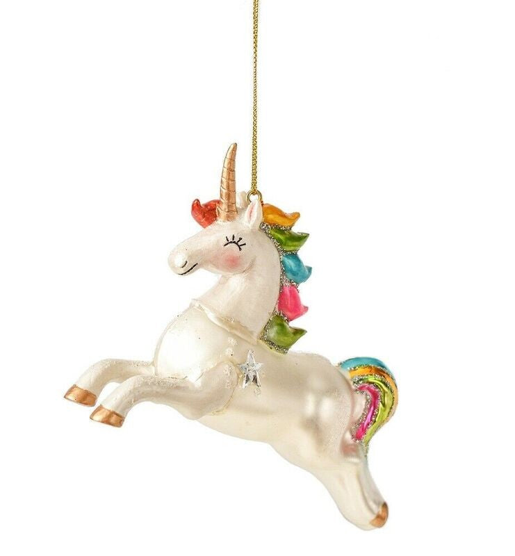 Unicorn  Glass Ornament