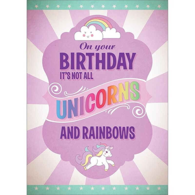 TF Birthday Card - Unicorns & Rainbows
