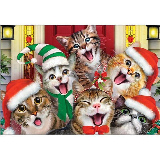 TF Cats Selfies Christmas Card - Single