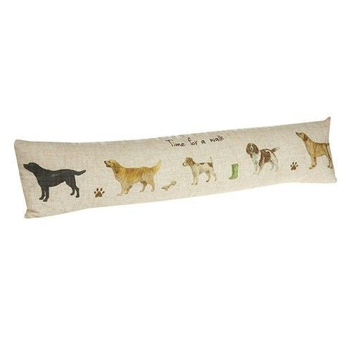 Linen Draft Stopper - "Time For a Walk"