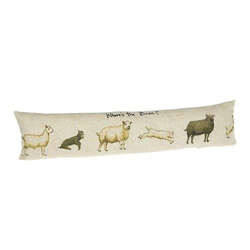 Linen Draft Stopper - Where's The Baaa