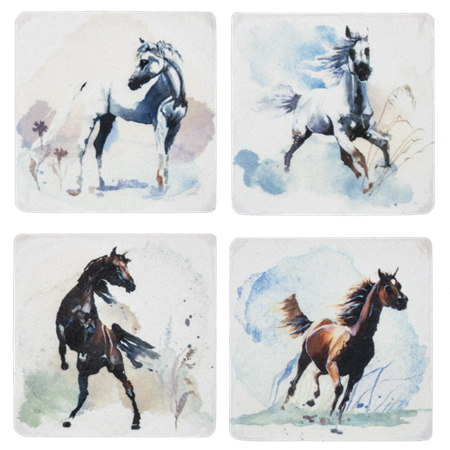 Horse Resin Coaster Set of 4