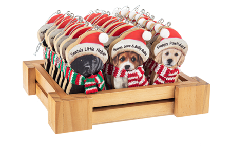 Christmas Dogs Wooden Ornaments - Set of 3